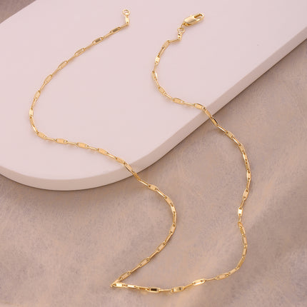 Collar Chapado En Oro De 14K Estilo Minimalista Con Cadena Clavícula