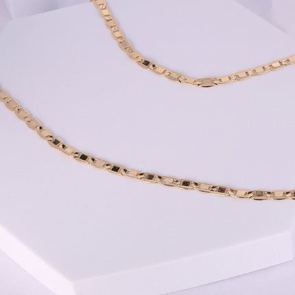 Collar Para Hombre Con Cadena De Estilo Clásico Y Moda De Cobre Chapado En Oro 14K