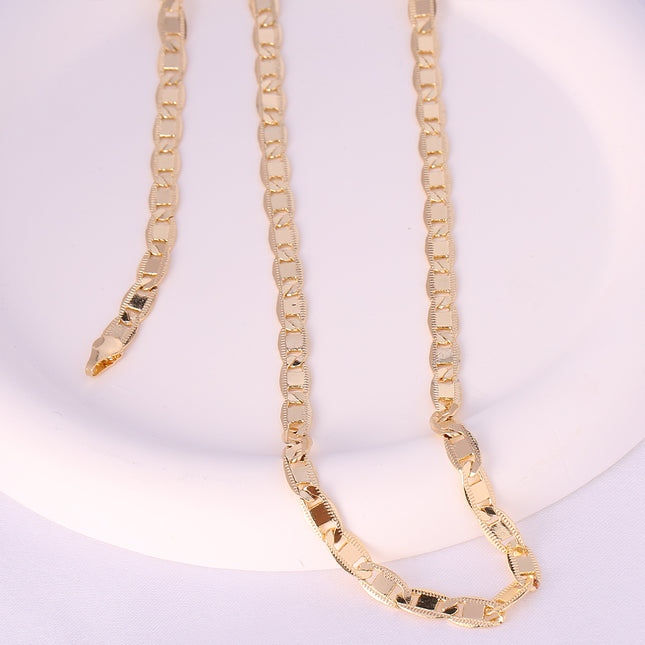 Collar Para Hombre Con Cadena De Estilo Clásico Y Moda De Cobre Chapado En Oro 14K