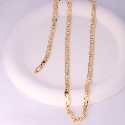 Collar Para Hombre Con Cadena De Estilo Clásico Y Moda De Cobre Chapado En Oro 14K
