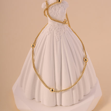Collar Chapado En Oro De 14K Con Detalles De Pequeñas Esferas Doradas
