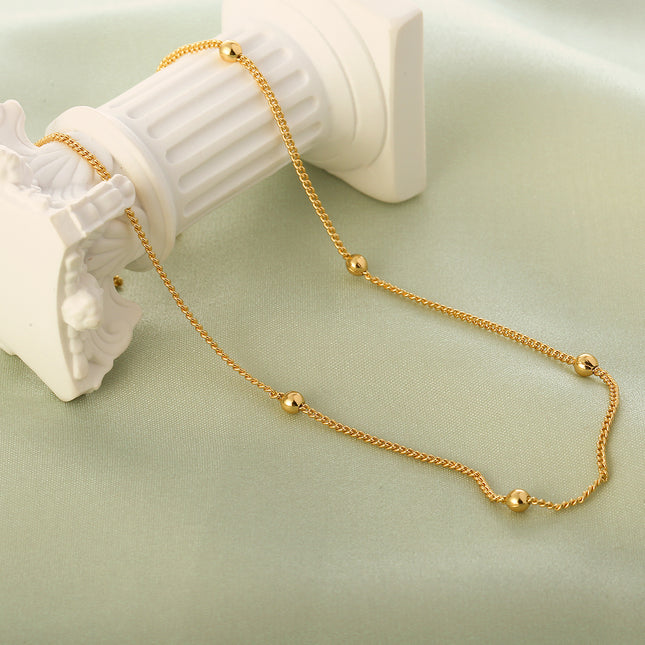 Collar Chapado En Oro De 14K Con Detalles De Pequeñas Esferas Doradas