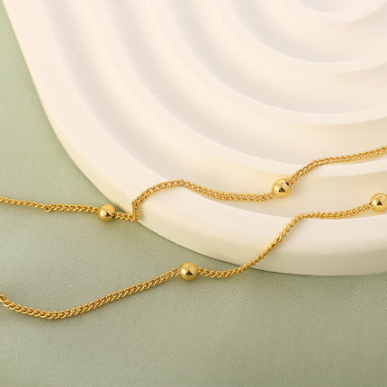 Collar Chapado En Oro De 14K Con Detalles De Pequeñas Esferas Doradas