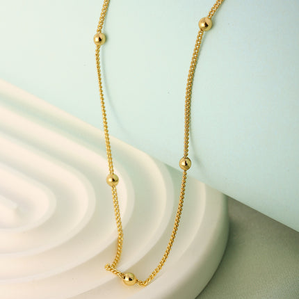 Collar Chapado En Oro De 14K Con Detalles De Pequeñas Esferas Doradas