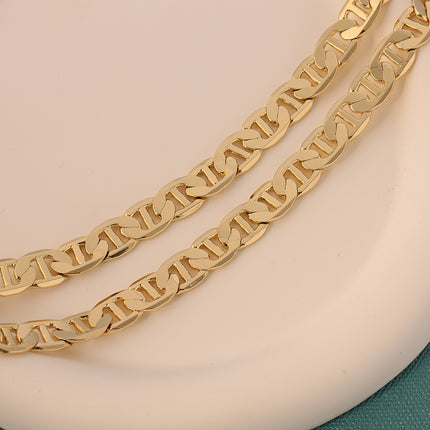 Collar De Cadena De Cobre Chapada En Oro De 14K En Forma De Nariz De Cerdo