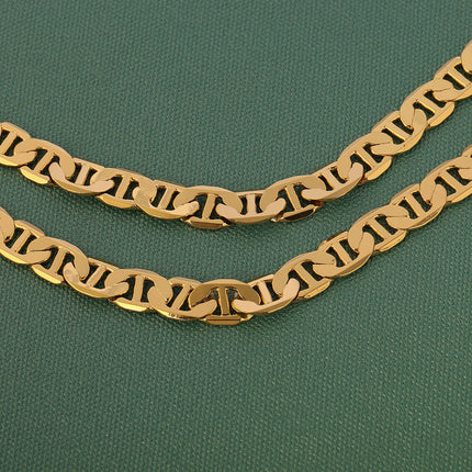 Collar De Cadena De Cobre Chapada En Oro De 14K En Forma De Nariz De Cerdo