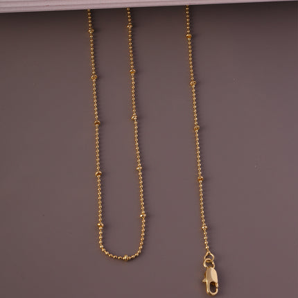 Collar De Moda Oro De 14K Cadena Elegante Con Pequeñas Esferas Doradas