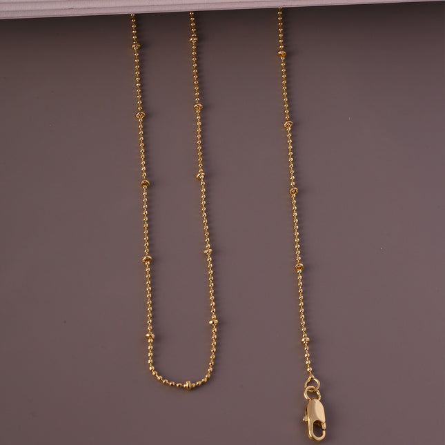 Collar De Moda Oro De 14K Cadena Elegante Con Pequeñas Esferas Doradas