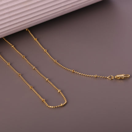 Collar De Moda Oro De 14K Cadena Elegante Con Pequeñas Esferas Doradas