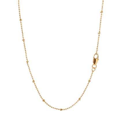 Collar De Moda Oro De 14K Cadena Elegante Con Pequeñas Esferas Doradas