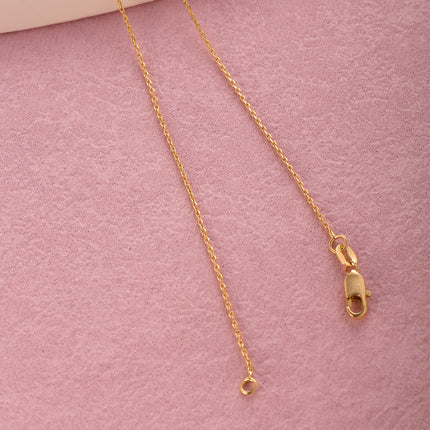 Collar De Cadena Fina Para Mujer Con Diseño Simple, Cobre Chapado En 14K
