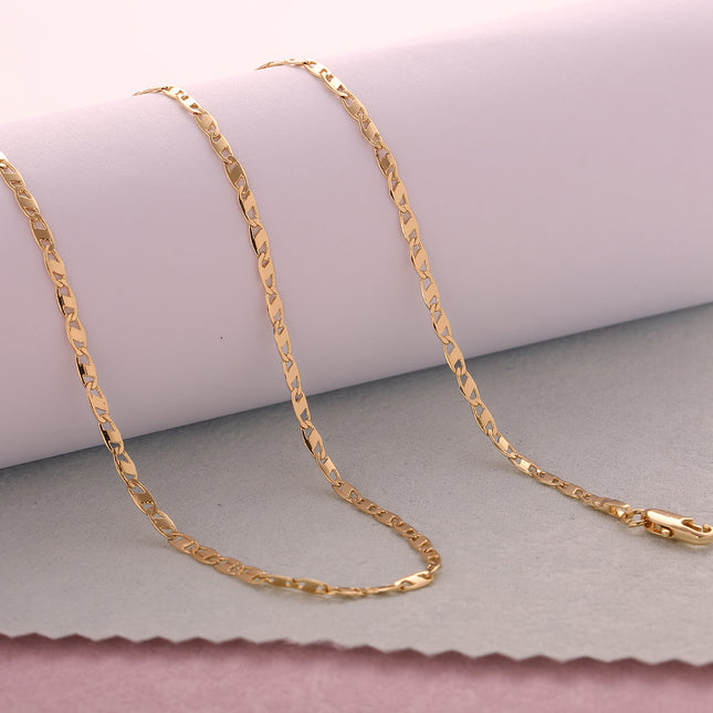 Collar De Cadena Con Diseño De Nariz De Cerdo, Enchapado Oro 14K