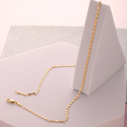 Collar De Cadena Con Diseño De Nariz De Cerdo, Enchapado Oro 14K