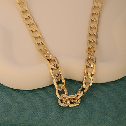 Collar De Cobre 14K De Cadenas De Estilo Hip-hop Callejero De Estilo Neutro