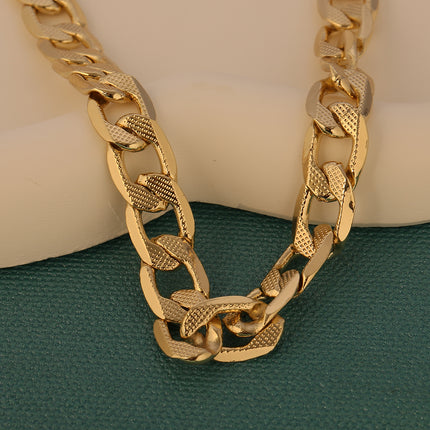 Collar Para Hombre De Estilo Hip Hop Con Baño De Cobre Chapado En Oro 14K