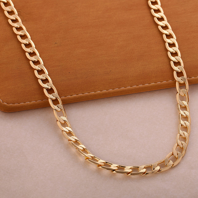 Collar De Cobre 14K De Cadenas De Estilo Hip-hop Callejero De Estilo Neutro