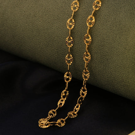 Collar De Cadena En Oro De 14K Con Diseño De Superficie Curva Irregular