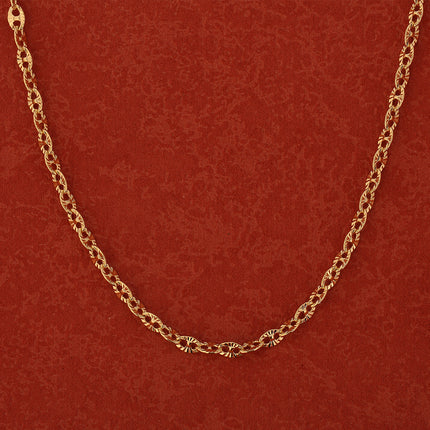 Collar De Cadena En Oro De 14K Con Diseño De Superficie Curva Irregular