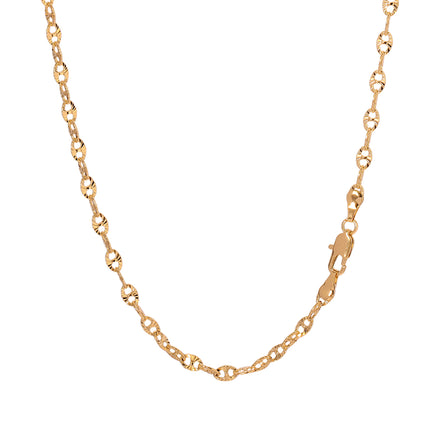 Collar De Cadena En Oro De 14K Con Diseño De Superficie Curva Irregular
