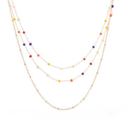 Collares En Capas Casual Estilo Simple Con Bloque De Resina De Colores