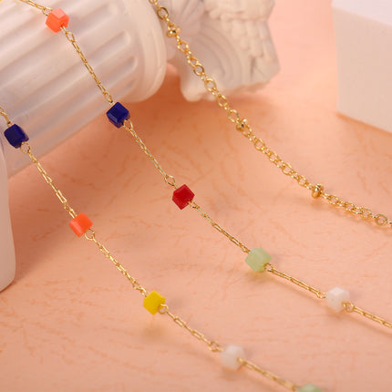 Collares En Capas Casual Estilo Simple Con Bloque De Resina De Colores