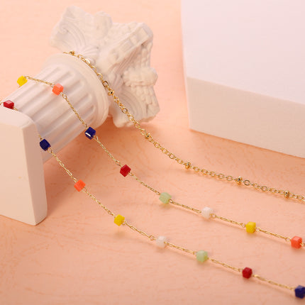 Collares En Capas Casual Estilo Simple Con Bloque De Resina De Colores