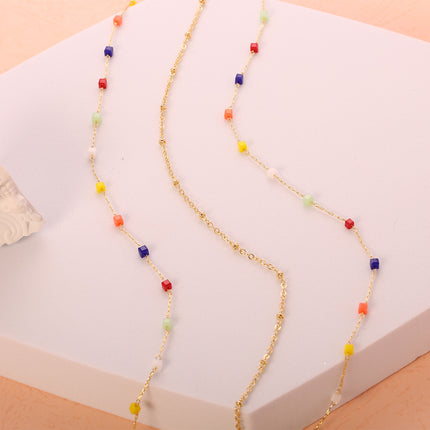 Collares En Capas Casual Estilo Simple Con Bloque De Resina De Colores