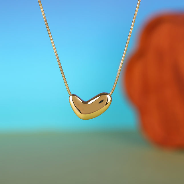 Collar Sencillo De Corazón Torcida Tridimensional Con Cadena De Serpiente Casual