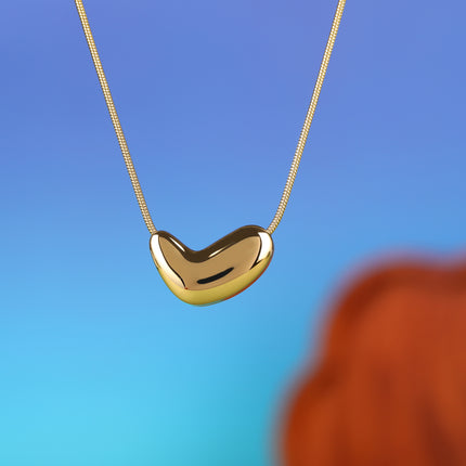 Collar Sencillo De Corazón Torcida Tridimensional Con Cadena De Serpiente Casual
