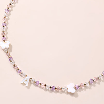 Collar Para Niños De Cuentas Con Dijes De Mariposa Y Corazón