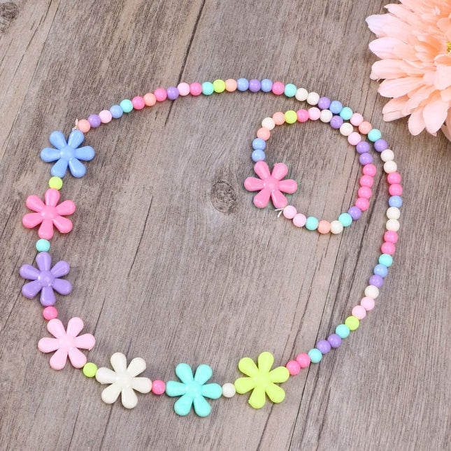 Collar Y Pulsera Para Niñas De Colores Dulces, Conjunto De Joyeria Infantil
