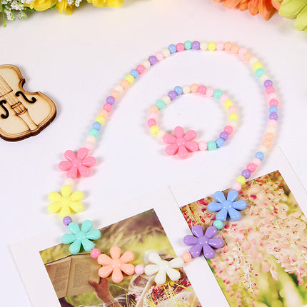 Collar Y Pulsera Para Niñas De Colores Dulces, Conjunto De Joyeria Infantil