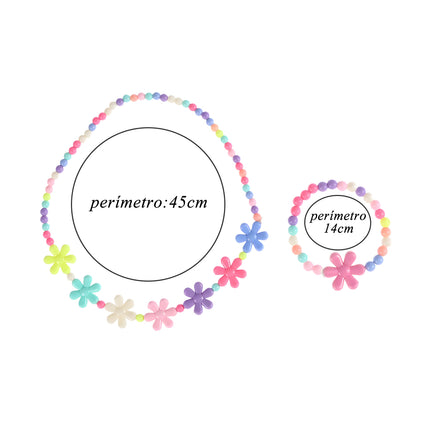 Collar Y Pulsera Para Niñas De Colores Dulces, Conjunto De Joyeria Infantil