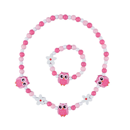 Collar Y Pulsera Coloridas Conjunto Infantil De Joyería Con Animales
