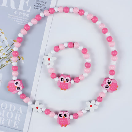 Collar Y Pulsera Coloridas Conjunto Infantil De Joyería Con Animales