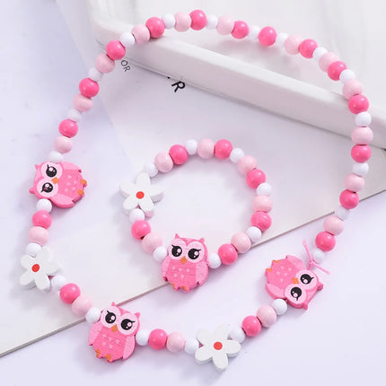 Collar Y Pulsera Coloridas Conjunto Infantil De Joyería Con Animales