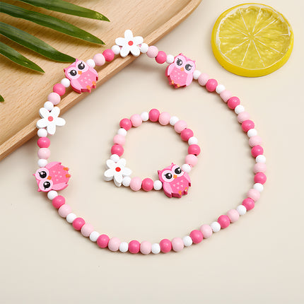 Collar Y Pulsera Coloridas Conjunto Infantil De Joyería Con Animales