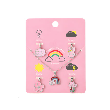 Collar Infantil De Aleación Con Colgantes En Forma De Arcoíris