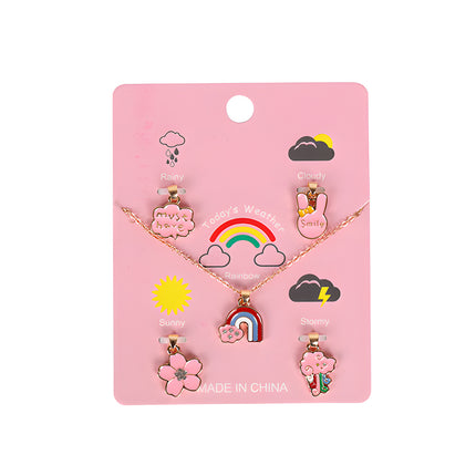 Collar Infantil De Aleación Con Colgantes En Forma De Arcoíris