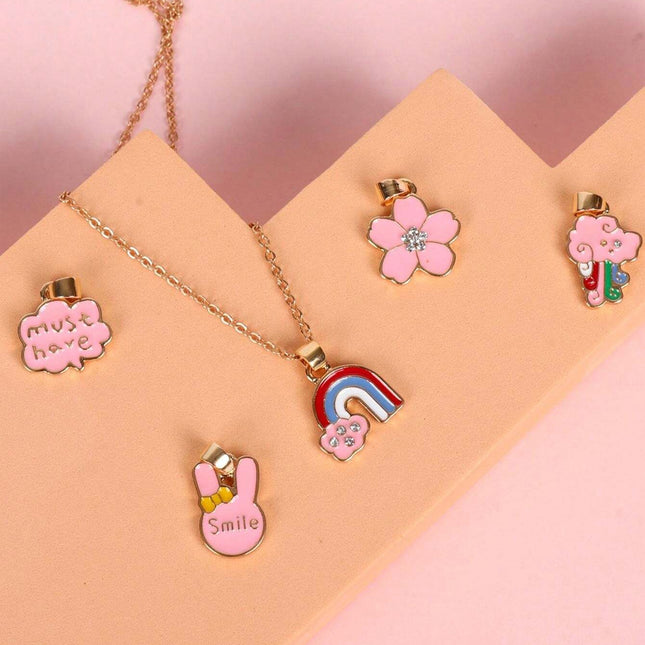 Collar Infantil De Aleación Con Colgantes En Forma De Arcoíris