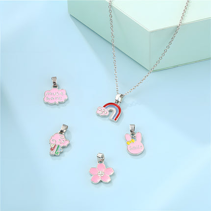 Collar Infantil De Aleación Con Colgantes En Forma De Arcoíris