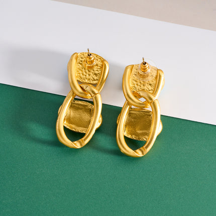 Aretes Largos De Estilo Vintage Con Cristal Y Turquesa, Diseño Exagerado