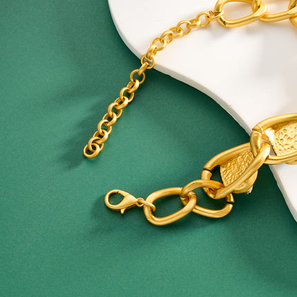 Pulsera De Estilo Vintage Con Cristal Turquesa, Diseño Exagerado