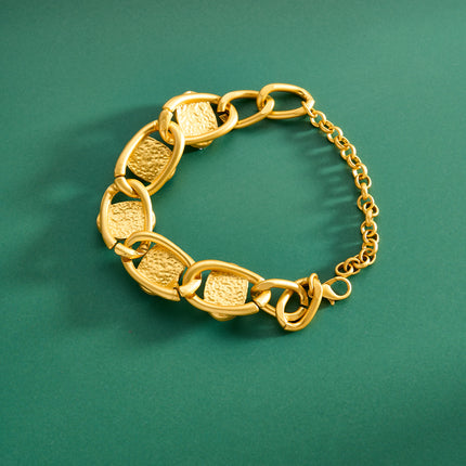 Pulsera De Estilo Vintage Con Cristal Turquesa, Diseño Exagerado