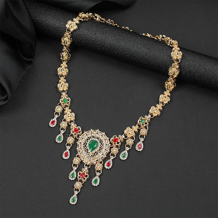 Conjunto De Joyería De Aleación De 4 Piezas: Collar, Pulsera, Anillo Y Aretes