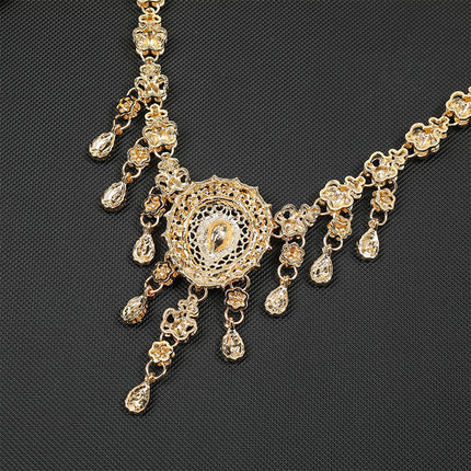 Conjunto De Joyería De Aleación De 4 Piezas: Collar, Pulsera, Anillo Y Aretes