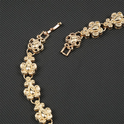 Conjunto De Joyería De Aleación De 4 Piezas: Collar, Pulsera, Anillo Y Aretes