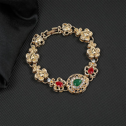 Conjunto De Joyería De Aleación De 4 Piezas: Collar, Pulsera, Anillo Y Aretes