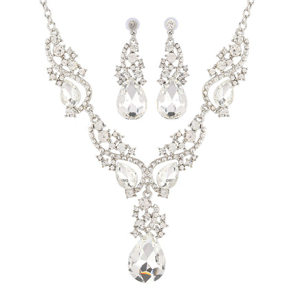 Conjunto De Collar Y Aretes Con Diseño Vintage Y Acabado De Aleación Para Novias Y Ceremonias