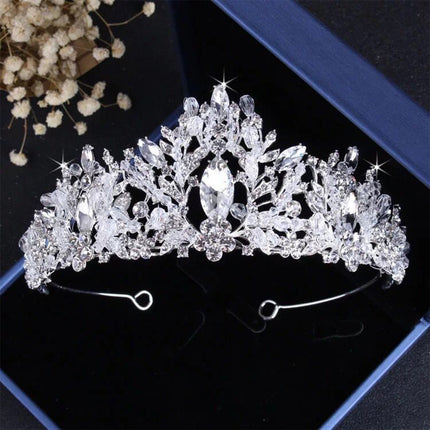 Conjunto De Collar Y Aretes Corona De Boda, Joyería De Aleación